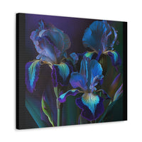 3 Baroque Purple & Blue Irises Canvas Gallery Wrap