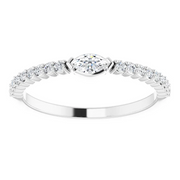 Natural Marquise Diamond with Diamond Accents Stackable Ring