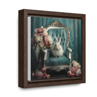 Shabby Chic Chair, Flowers and White Bunny Framed Canvas