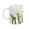 Calla Lillies All Around White Ceramic Mug 11oz