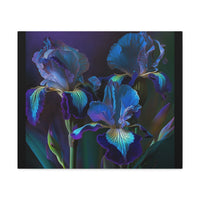 3 Baroque Purple & Blue Irises Canvas Gallery Wrap