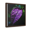 One Purple Leaf with Dew Drops Framed Canvas