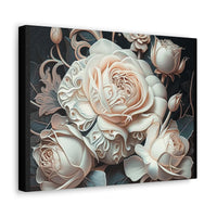 Baroque Soft Peach Rose on Canvas Gallery Wraps