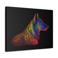 German Shepherd in Neon on Canvas Gallery Wraps