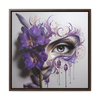 Purple Iris Flower Violet Eye Iris Framed Canvas