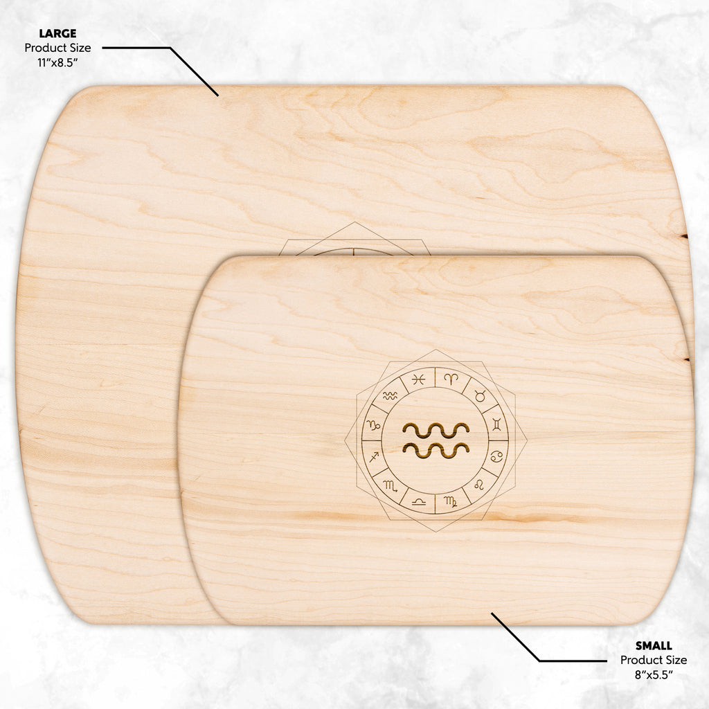 Aquarius Birth Sign Hardwood Cutting Board