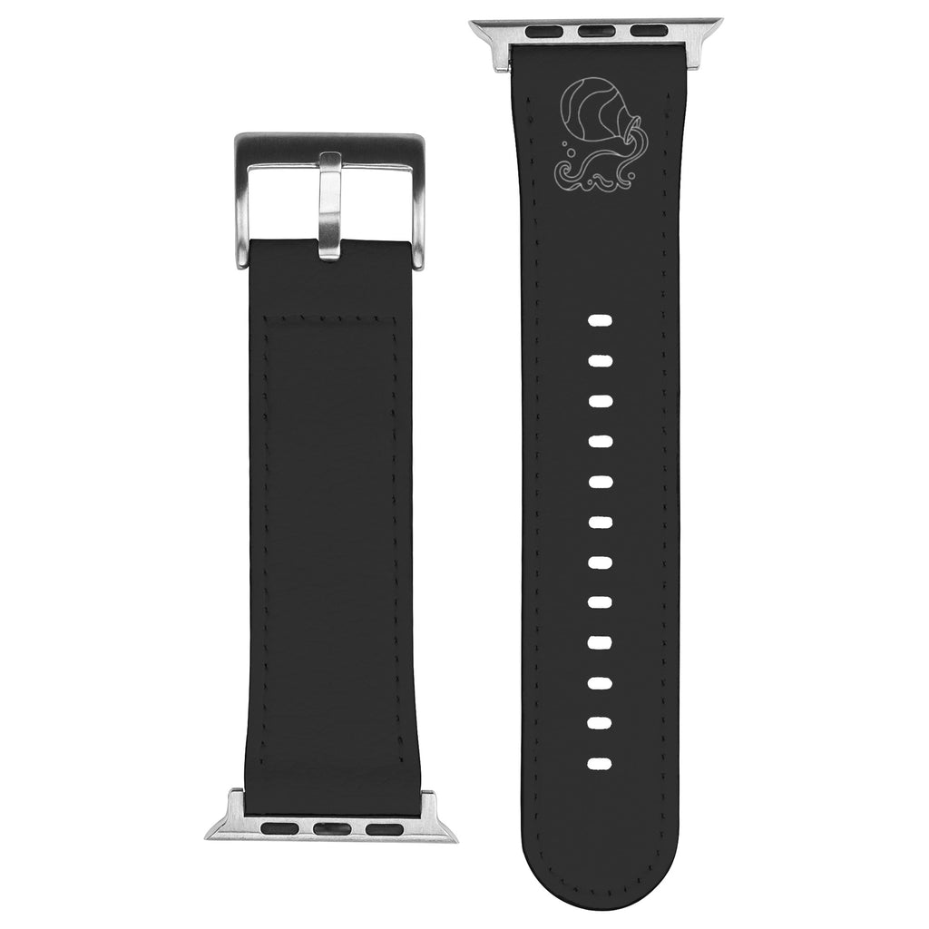 Aquarius Zodiac Birth Sign Apple Leather Watch Band in Black