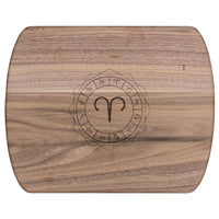 Aries Birth Sign Hardwood Oval Cutting Board