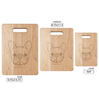 French Bulldog 'Scraps Please' Maple Cutting Board