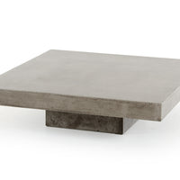 43" Gray Concrete Modern  Square Coffee Table