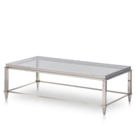 18" Steel And Glass Coffee Table