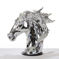 Modern Silver Horse Head Sculpture