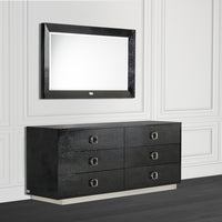 26" Black Crocodile Mdf Dresser