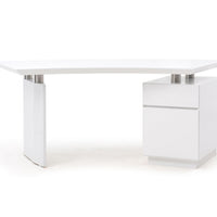 30" White Stainless Steel Office Desk