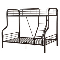 79" X 57" X 63" Twin Over Full Sandy Black Metal Tube Bunk Bed