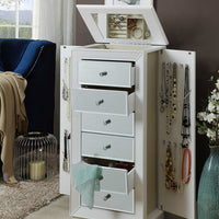 38" White 6 Mirrored Nightstand