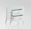 25" White Two Drawers Nightstand