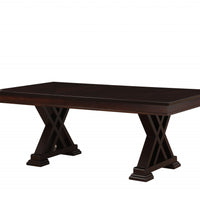 60" Espresso Solid Wood Dining Table