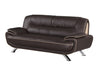 35" Sleek Brown Leather Sofa