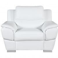 Chic White Leather Sofa Set