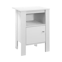 24" White End Table With Shelf