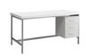 30" White Rectangular Computer Desk With Three Drawers