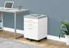 25.25" White Particle Board And Mdf Filing Cabinet With 3 Drawers