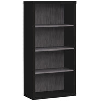 48" Black And Gray Four Tier Standard Bookcase