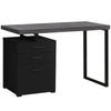 24" Black Rectangular Computer Desk With Three Drawers