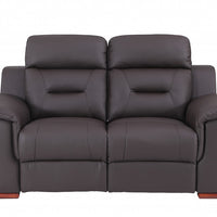 67'" X 41'"  X 41'" Modern Brown Leather Loveseat