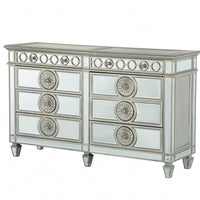 20" Gray Solid Wood Six Drawer Double Dresser