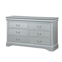 15" X 57" X 33" Platinum Wood Dresser