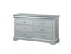 15" X 57" X 33" Platinum Wood Dresser