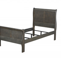 41" X 85" X 47" Dark Gray Wood Twin Bed