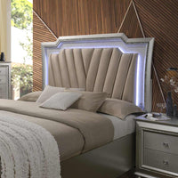 67" X 91" X 69" Pu Champagne Wood Upholstered (Hb) Led Queen Bed