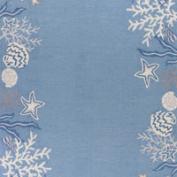 1' X 2' Polyester Sea Blue Area Rug