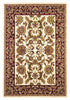 3'X5' Ivory Red Machine Woven Floral Traditional Indoor Area Rug