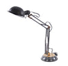 33" Black Metal Desk Table Lamp With Black Bowl Shade