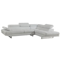 White Faux Leather Stationary L Shaped Two Piece Sofa And Chaise