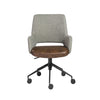 Gray Linen Seat Swivel Adjustable Task Chair Fabric Back Steel Frame