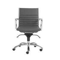 Gray Faux Leather Seat Swivel Adjustable Task Chair Leather Back Steel Frame