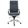 Blue Faux Leather Seat Swivel Adjustable Task Chair Leather Back Steel Frame