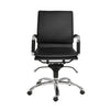 Black Faux Leather Seat Swivel Adjustable Task Chair Leather Back Steel Frame