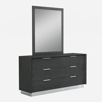 63" Grey Solid Wood Six Drawer Double Dresser