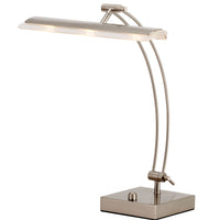 Wide Angle Adjustable Brushed Steel Metal Led Desk Lamp