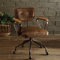 24" X 25" X 32" Vintage Whiskey  Leather Office Chair