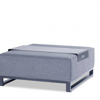 40" Gray Linen Cocktail Ottoman