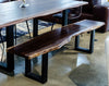 Modern Live Edge Wood And Acacia Wood Dining Bench With Black Metal U Shaped Legs