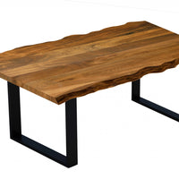 63" Modern Rustic Real Wood Live Edge Dining Table