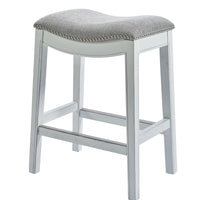 31" White Finished Solid Wood Bar Stool